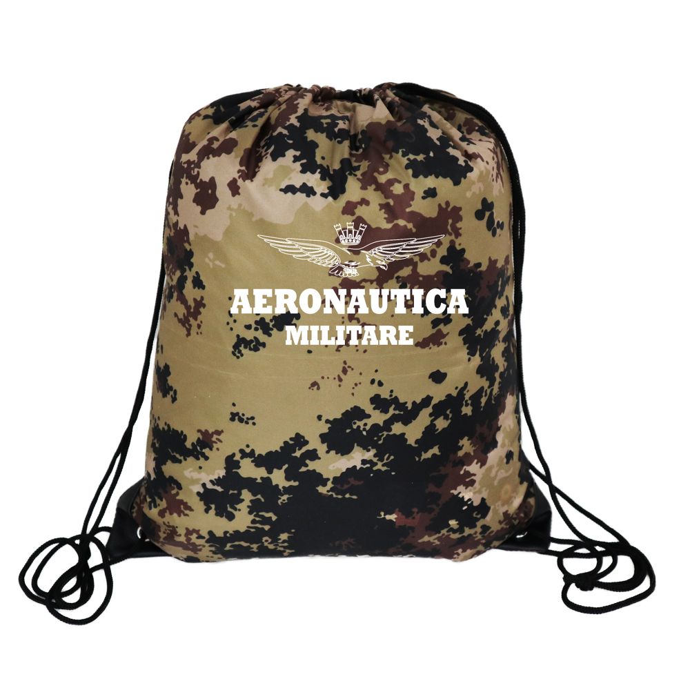 GYM SAC POLI 190T MIMETICO MISURA 41X34 CM AERONAUTICA