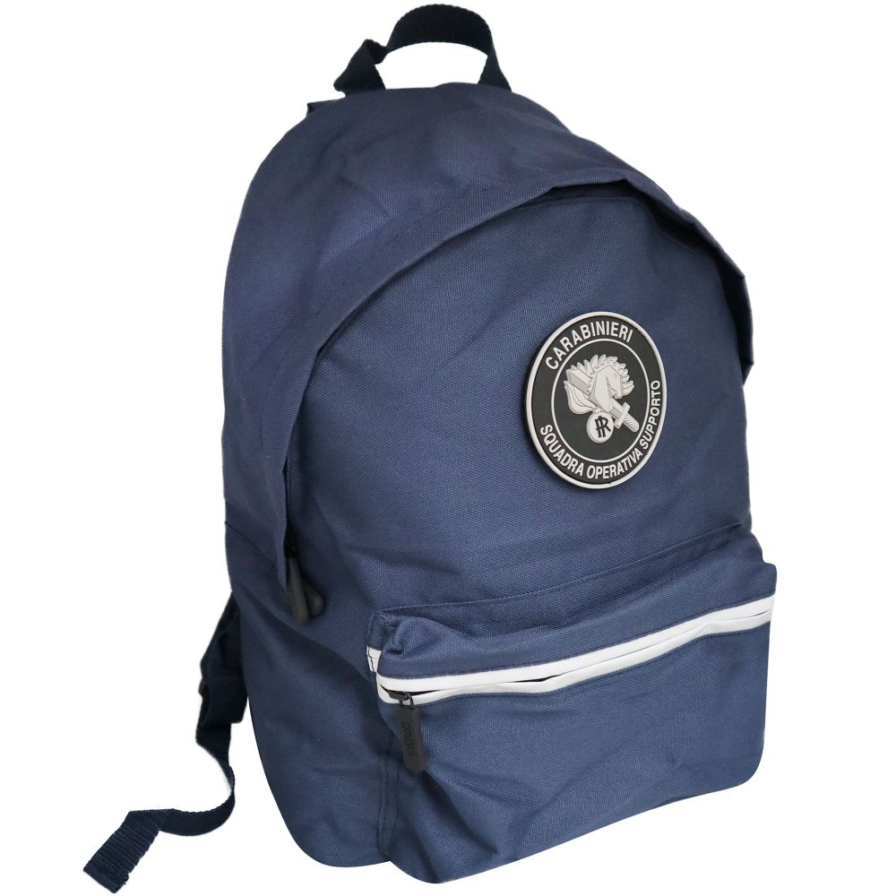 Zaino blu con patch Carabinieri Squadra Operativa Supporto