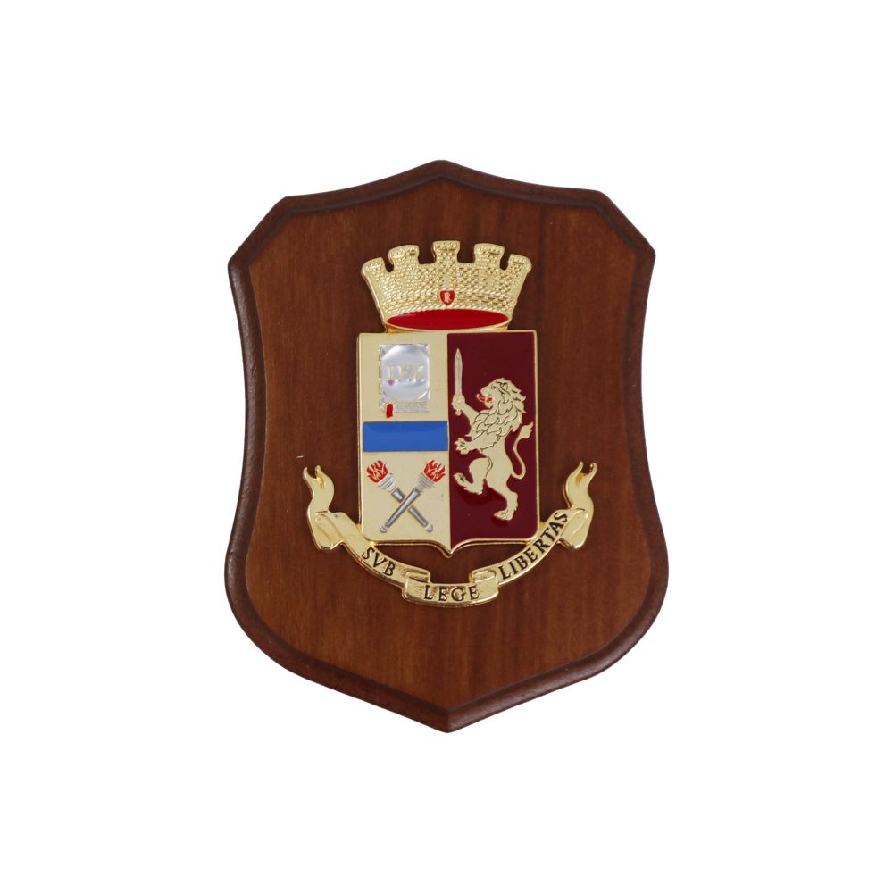 MINICREST STEMMA ARALDICO DORATO SMALTATO POLIZIA DI STATO CM11,5X8,5