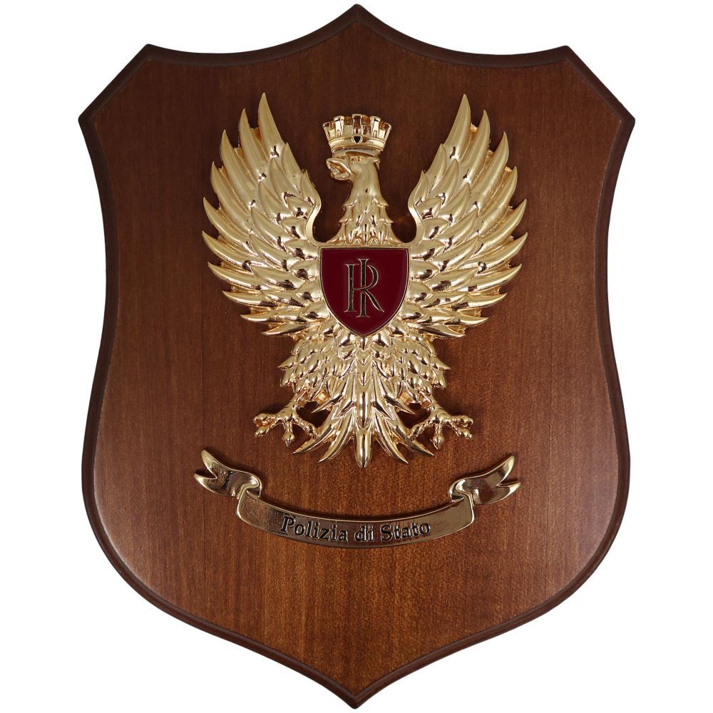 CREST CON AQUILA POLIZIA DI STATO MIS. CM 22,5 X 17,5