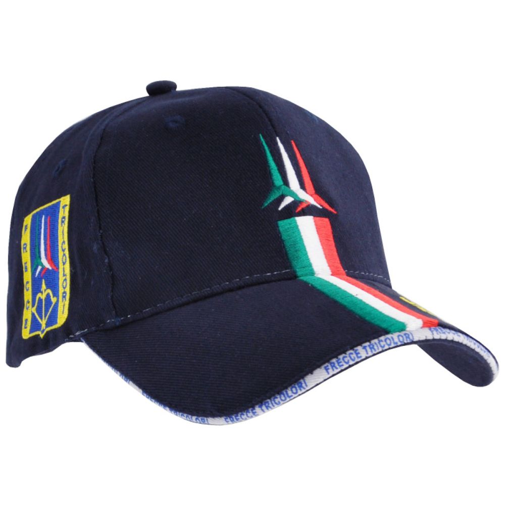 CAPPELLINO IN COTONE BLU LOGO FRONTALE E VISIERA F.T.
