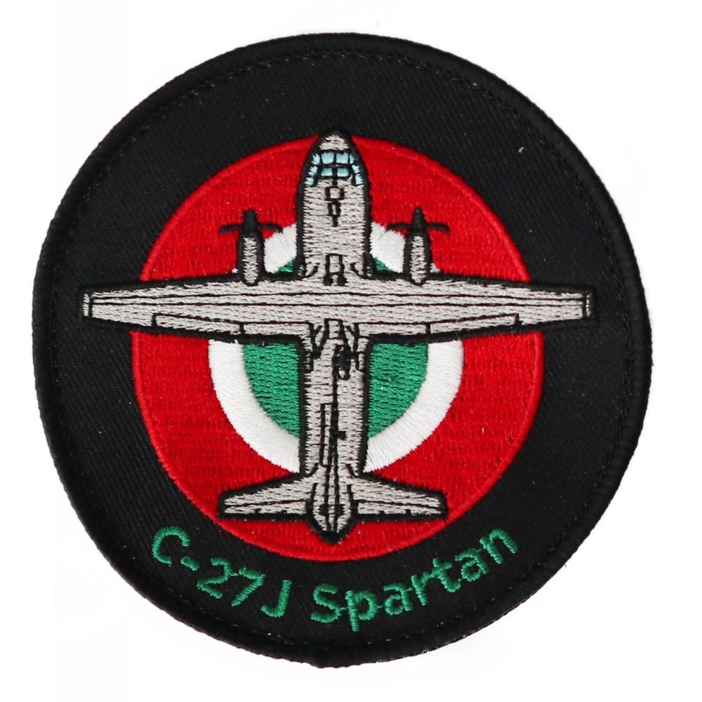 PATCH DISTINTIVO RICAMATO CON VELCRO DIAMETRO 75 MM C-27J SPARTAN