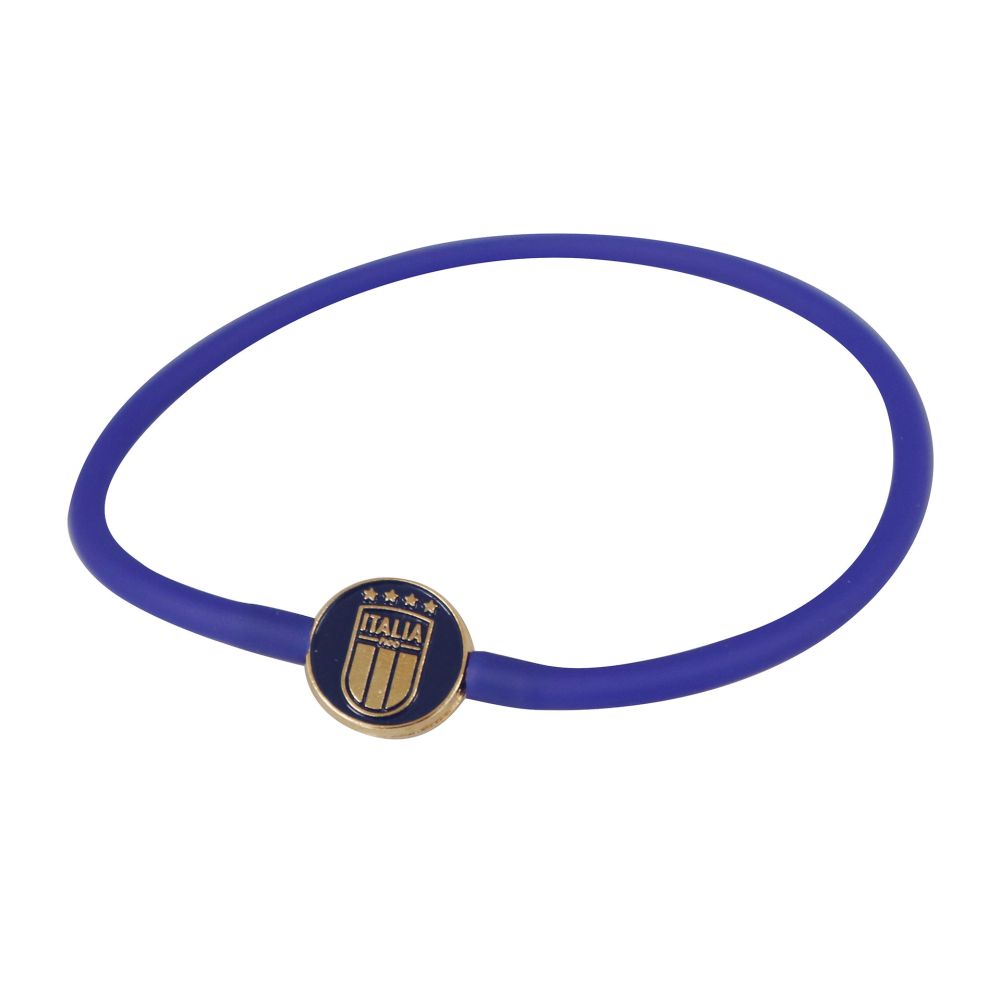 BRACCIALETTO IN PVC BLU CON PIASTRINA IN METALLO SMALTATA FIGC CONFEZIO