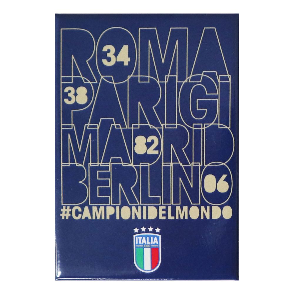MAGNETE STAMPATO RETTANGOLARE #CAMPIONI DEL MONDO DIM.7.8X5.3CM