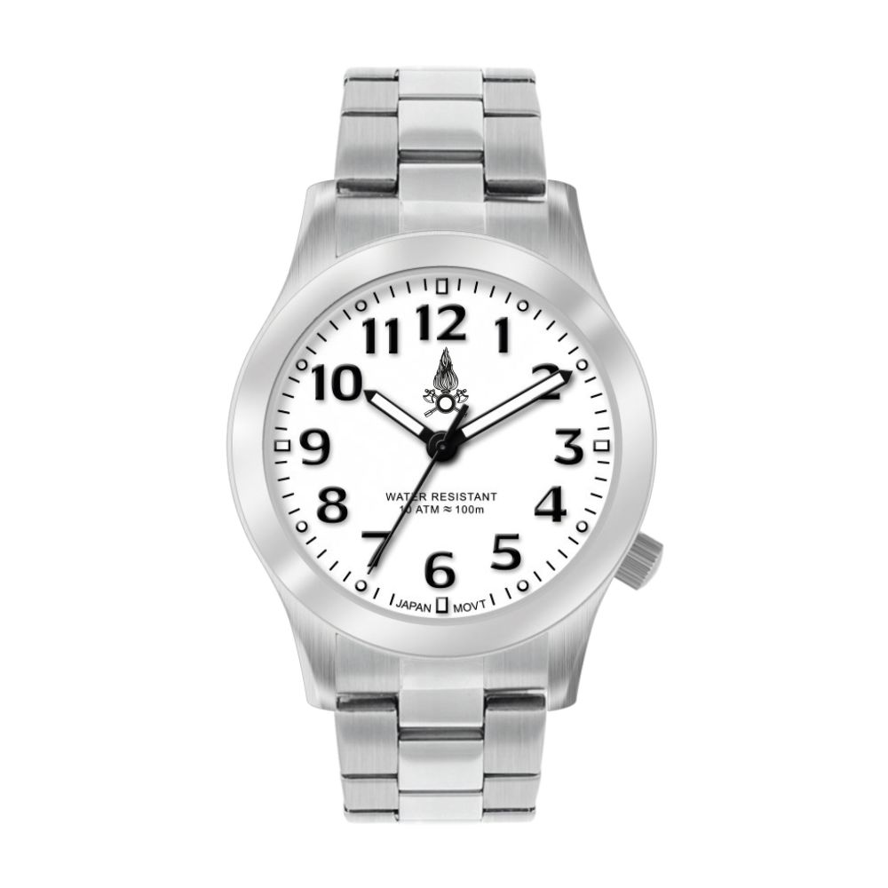 OROLOGIO ANALOGICO VIGILI DEL FUOCO IN ACCIAIOIMPERMEABILITA' 10 ATM