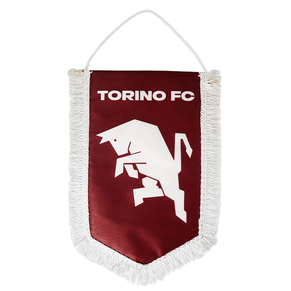 GAGLIARDETTO PENTAGONALE FRANGIA BIANCA RETRO NEUTRO 28X20 CM