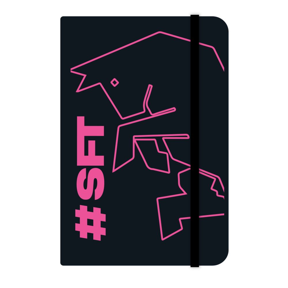 BLOCCO APPUNTI NERO E FLUO CON SCRITTA SFT 9X14 CM