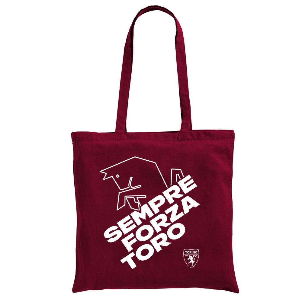 SHOPPER IN COTONE BORDEAUX SEMPRE FORZA TORO