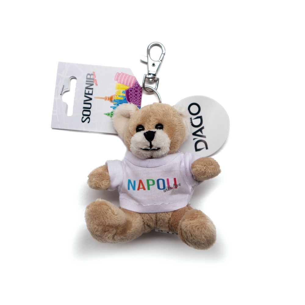 ORSETTO DI PELUCHE 100 % POLIESTEREH 8 CM GANCIO ESCLUSO, T-SHIRT PERS