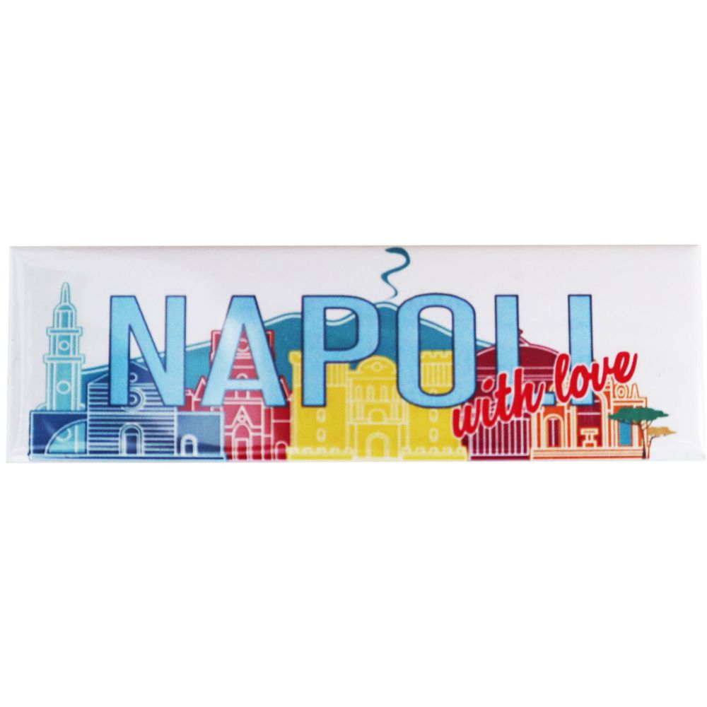 MAGNETE STAMPATO E PLASTIFICATO 11,5X3.7 CM NAPOLI WITH LOVE