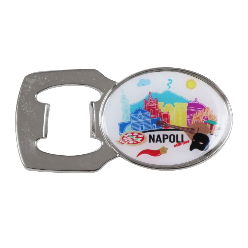 APRIBOTTIGLIE IN METALLO CON LOGO STAMPATO NAPOLI WITH LOVE