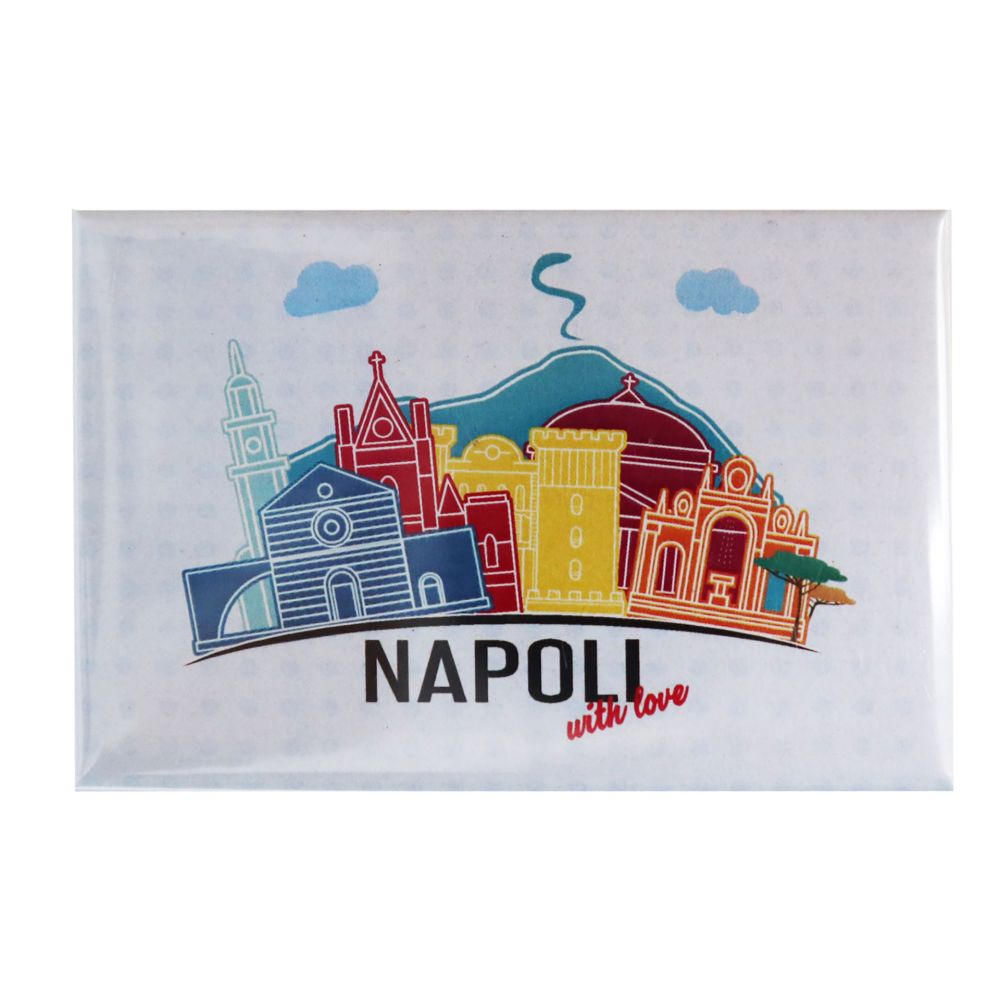 MAGNETE STAMPATO E PLASTIFICATO 7.8 X 5.3 CM NAPOLI WITH LOVE