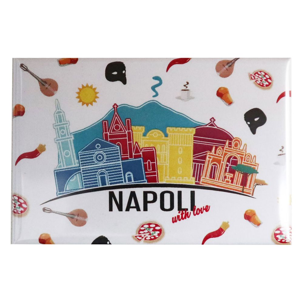MAGNETE STAMPATO E PLASTIFICATO 7.8 X 5.3 CM NAPOLI WITH LOVE