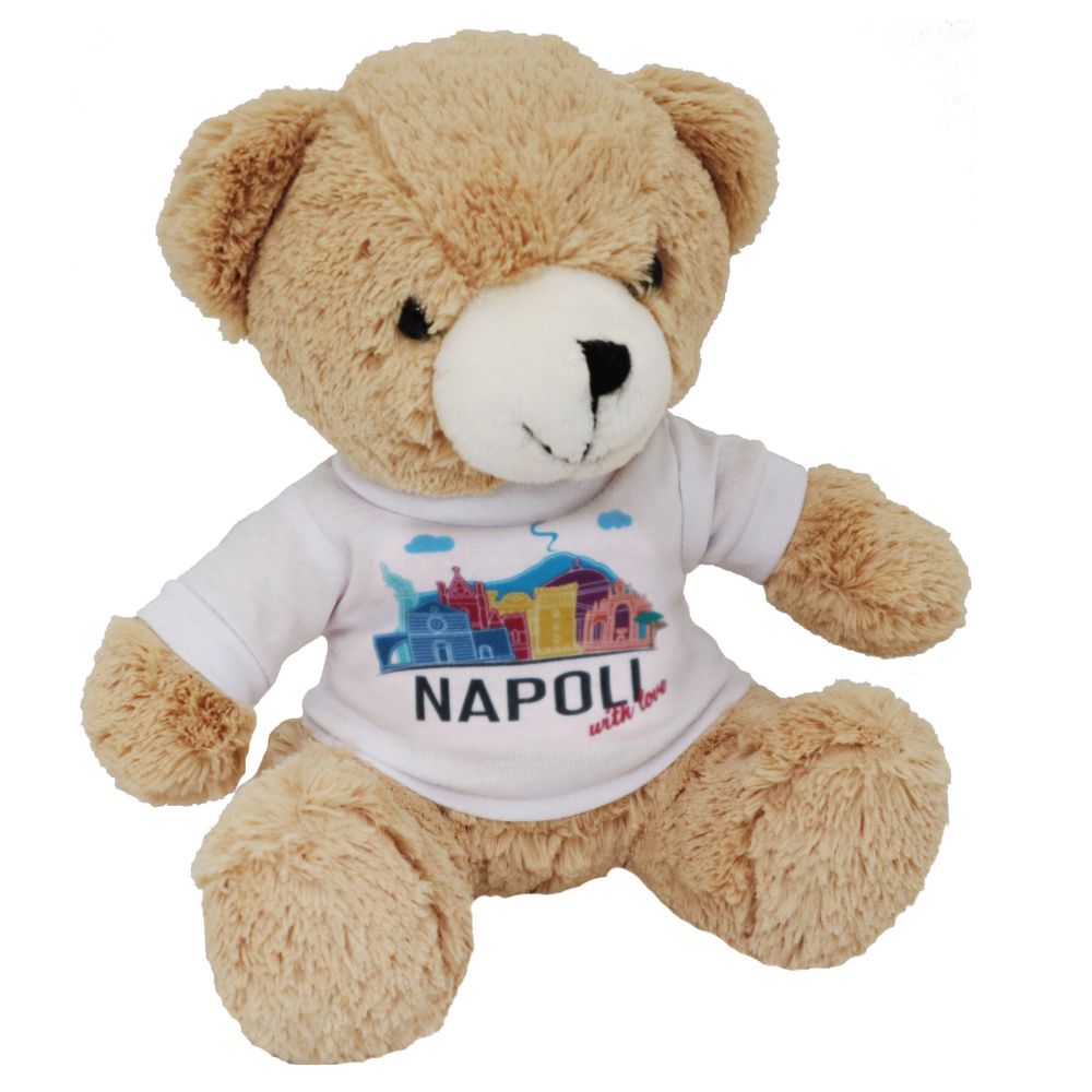 ORSETTI DI PELUCHE 100 % POLIESTERE H 24 CMT-SHIRT PERSONALIZZATA NAPO