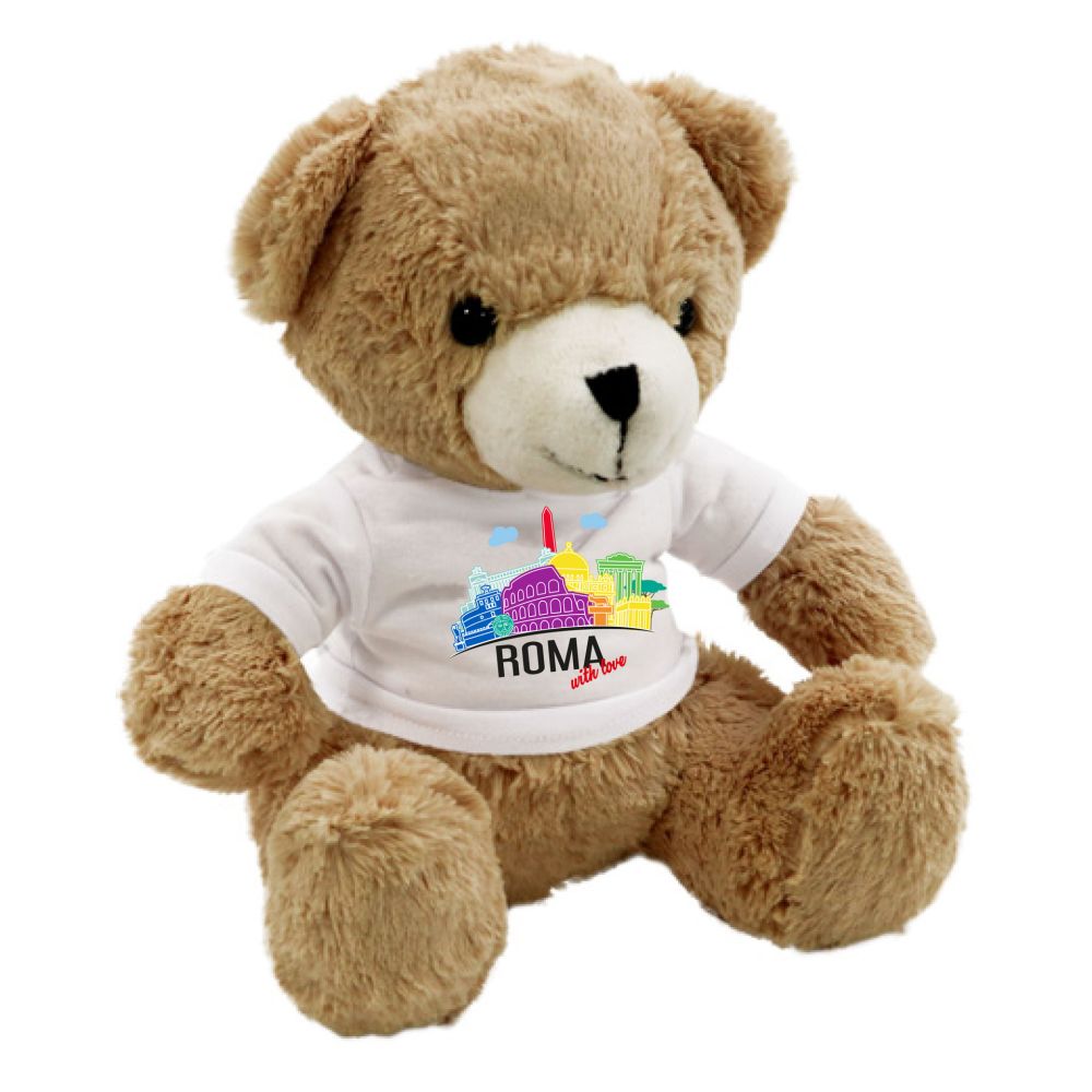 ORSETTO DI PELUCHE H. 18 CM CON T-SHIRT ROMA WITH LOVE
