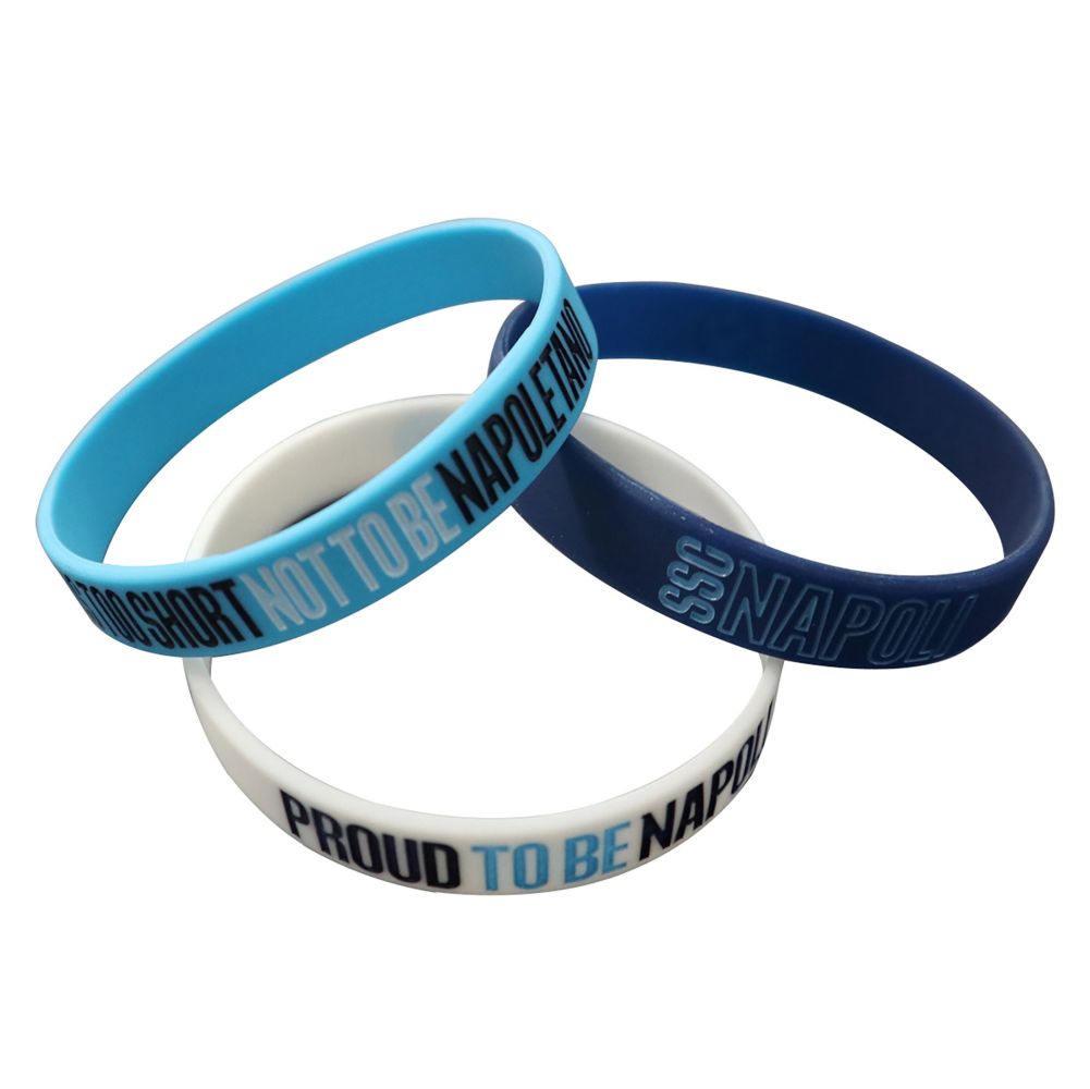 KIT 3 BRACCIALETTI IN SILICONECOLORATI CLAIM VARI ORGOGLIO NAPOLETANO
