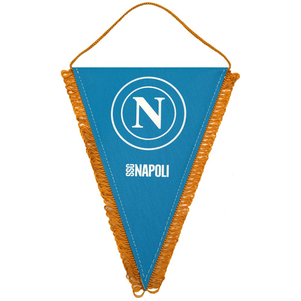 GAGLIARDETTO TRIANGOLARE 25X35 CM CELESTE CON LOGO BIANCO