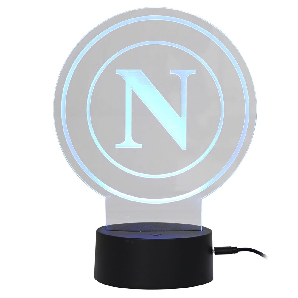 LAMPADA DA TAVOLO LUMINOSA IN PLEXIGLASS SU BASE NERA, INTERRUTORE PER C