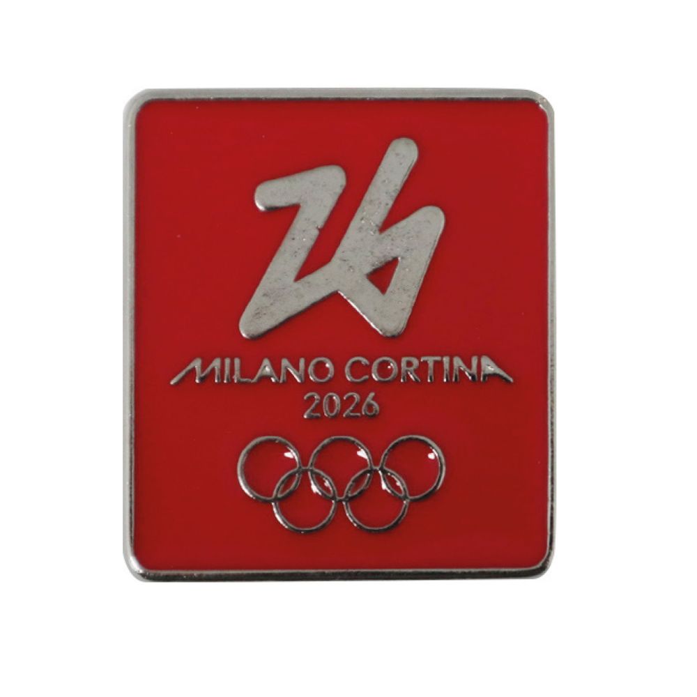 MAGNETE ROSSO SMALTATO 40X36 MM - Olimpiadi Milano Cortina 2026