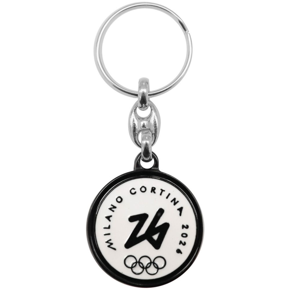 PORTACHIAVI SMALTATO TONDO BORDO NERO - Olimpiadi Milano Cortina 2026