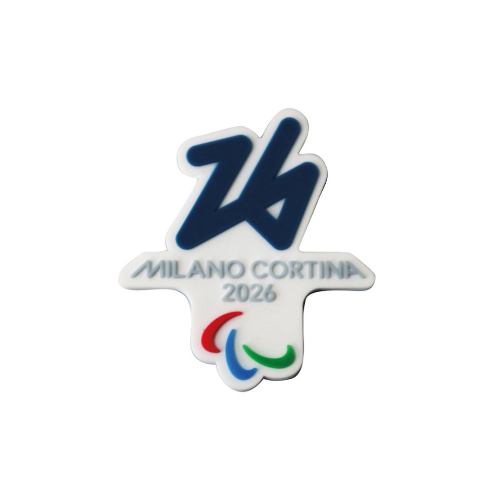 MAGNETE PVC H 48 MM PARALYMPIC EMBLEMA COLORATO FONDO BIANCO