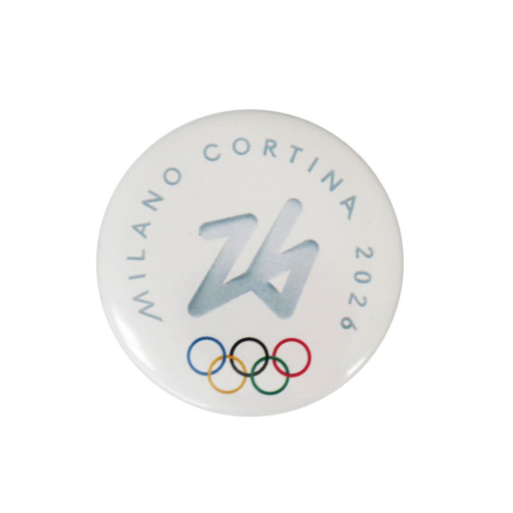 MAGNETE BIANCO STAMPATO Ø 50 MM - Olimpiadi Milano Cortina 2026