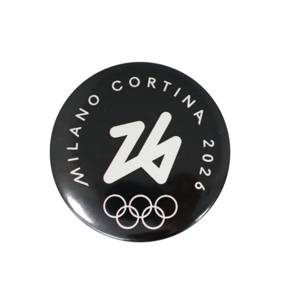 MAGNETE NERO STAMPATO Ø 50 MM - Olimpiadi Milano Cortina 2026