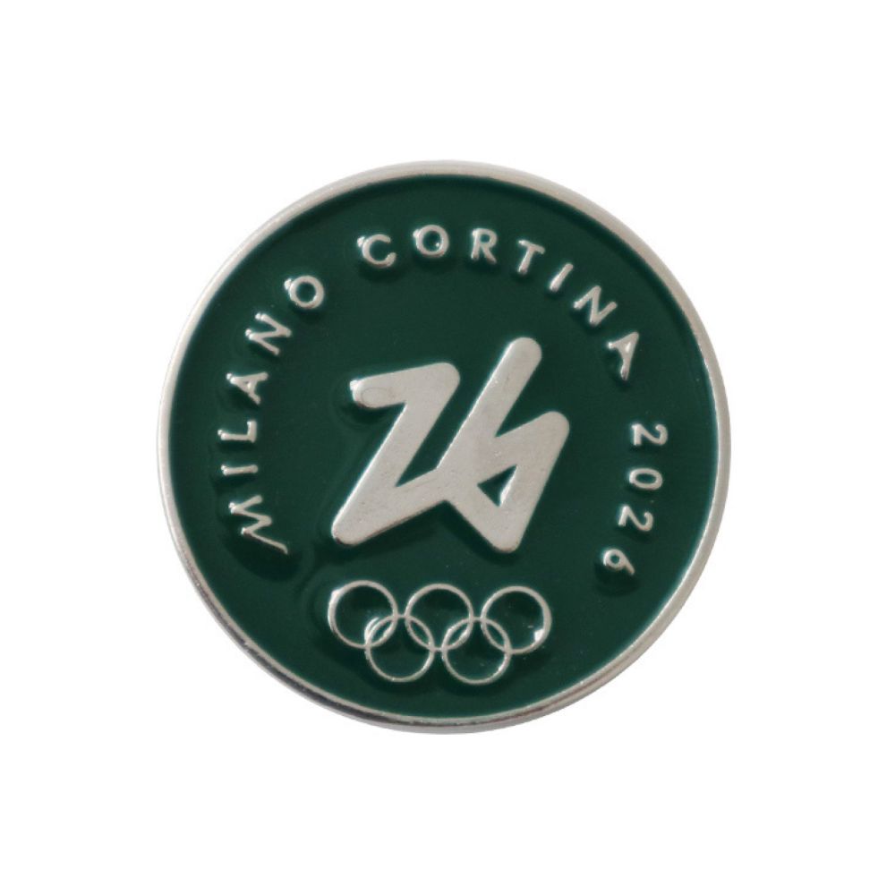 MAGNETE VERDE SMALTATO Ø 39 MM - Olimpiadi Milano Cortina 2026