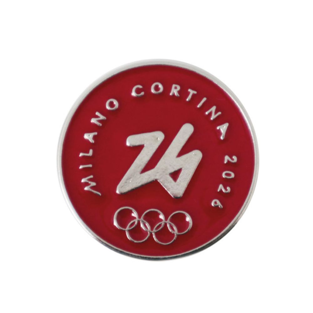 MAGNETE BORDEAUX SMALTATO Ø 39 MM - Olimpiadi Milano Cortina 2026