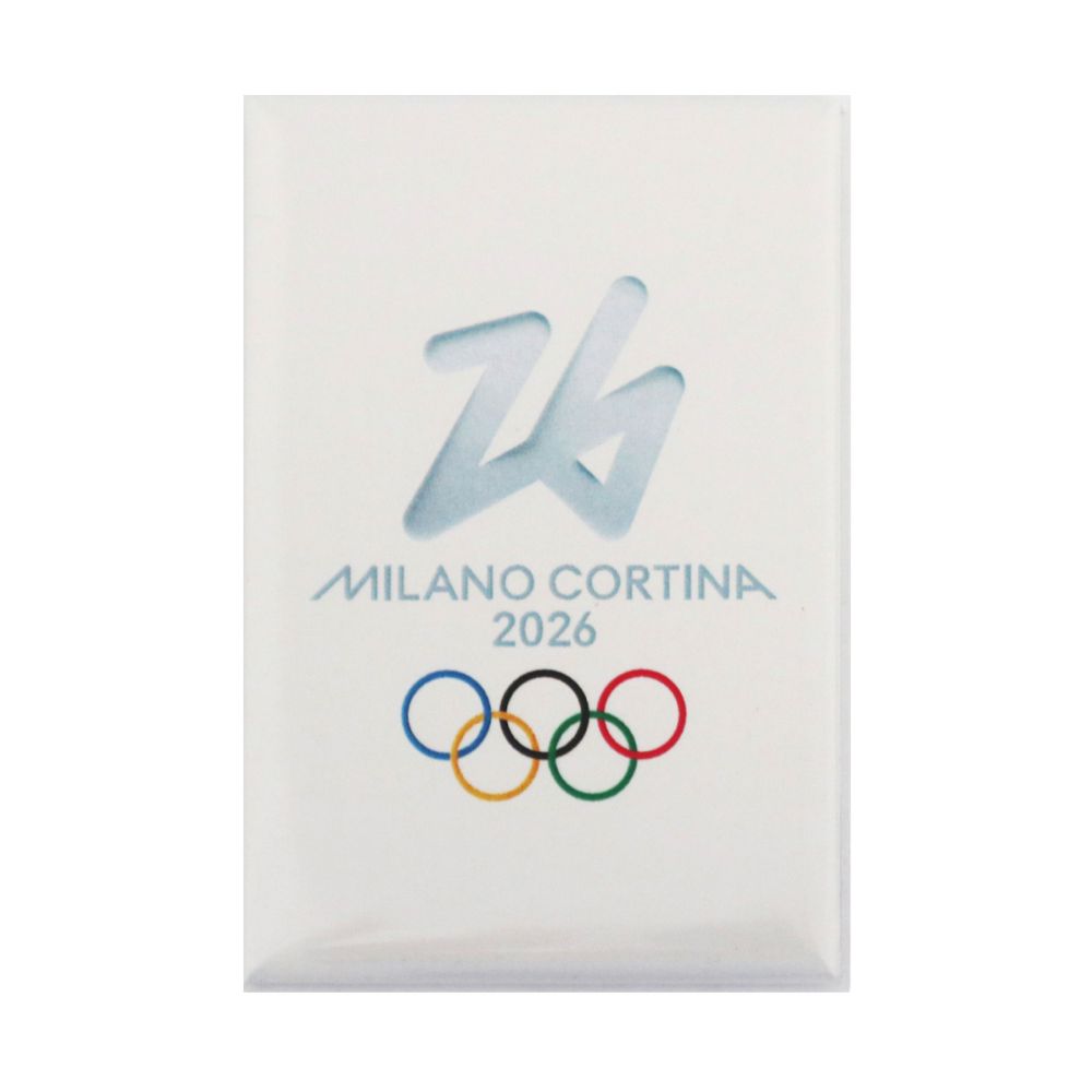 MAGNETE BIANCO STAMPATO 78X53 MM - Olimpiadi Milano Cortina 2026