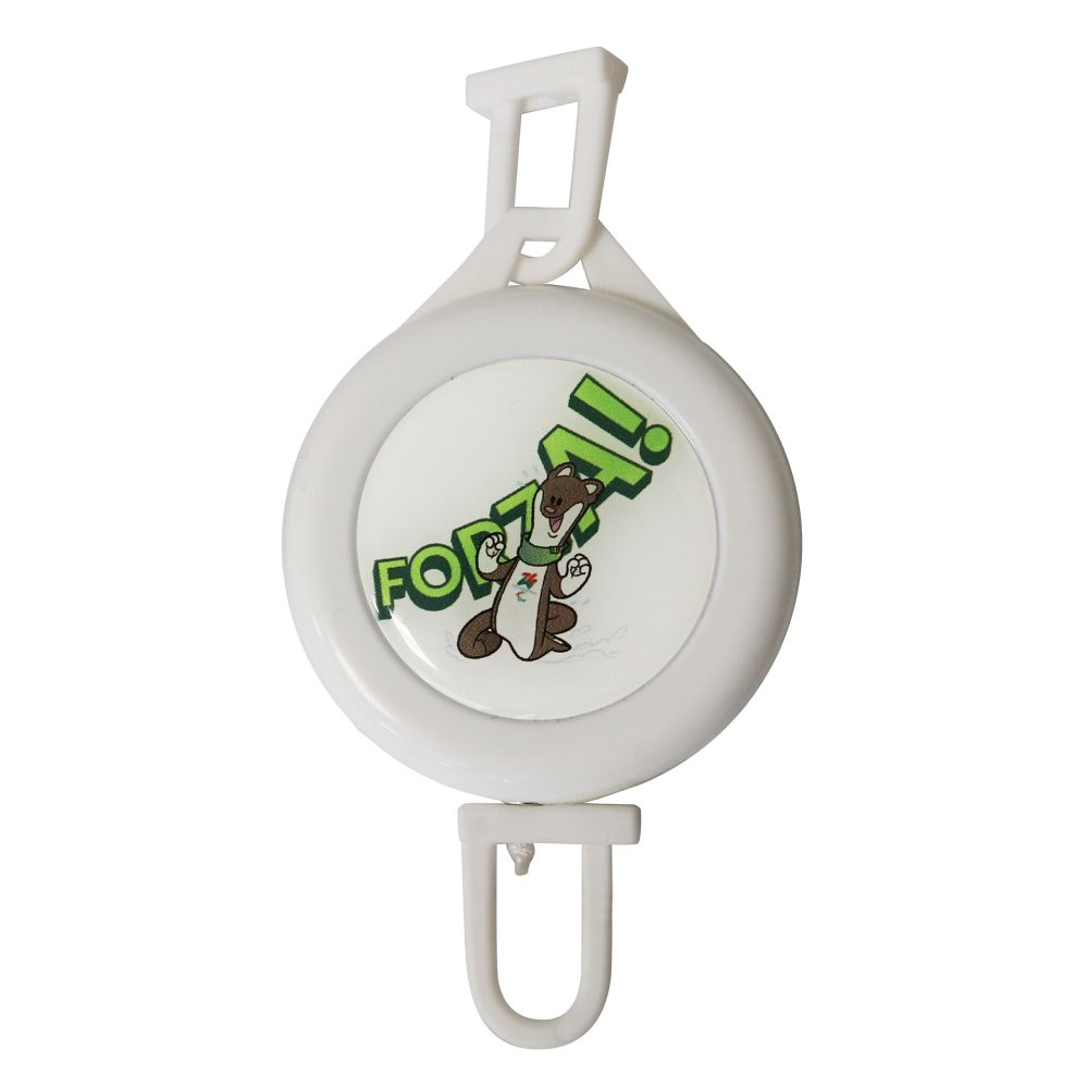 PORTA SKIPASS ABS BIANCO DIA 46MM PARALYMPIC MASCOT MILO COLORATO FONDO