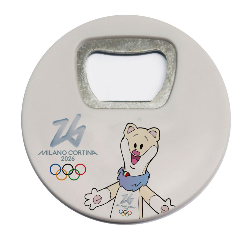 MAGNETE APRIBOTTIGLIE IN ABS DIA 67 MM OLYMPIC MASCOT TINA COLORATO