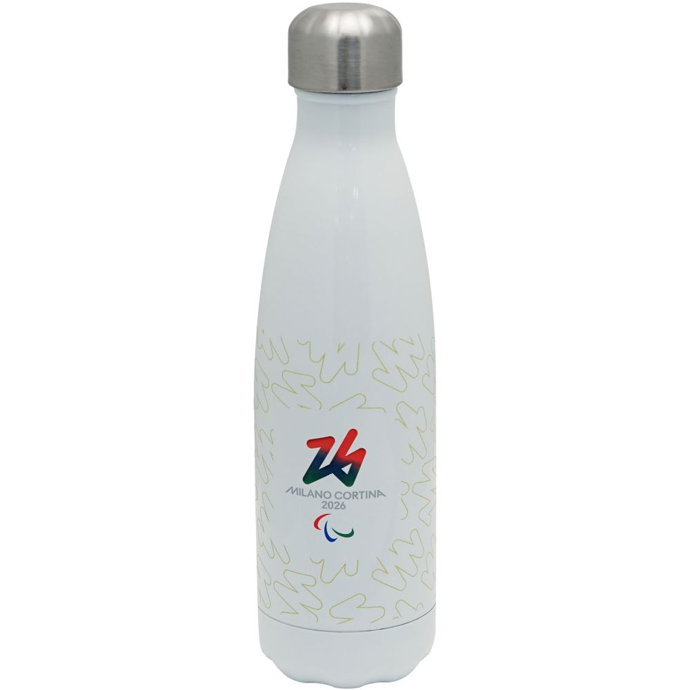 BORRACCIA TERMICA BIANCA 500 ML PARALYMPIC EMBLEMA COLORATO SIGN