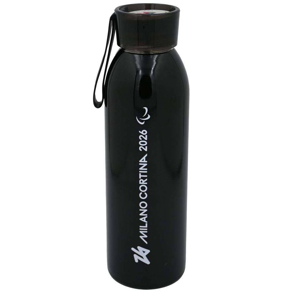 BORRACCIA ACCIAIO NERA 650 ML PARALYMPIC EMBLEMA MONOCROMATICO