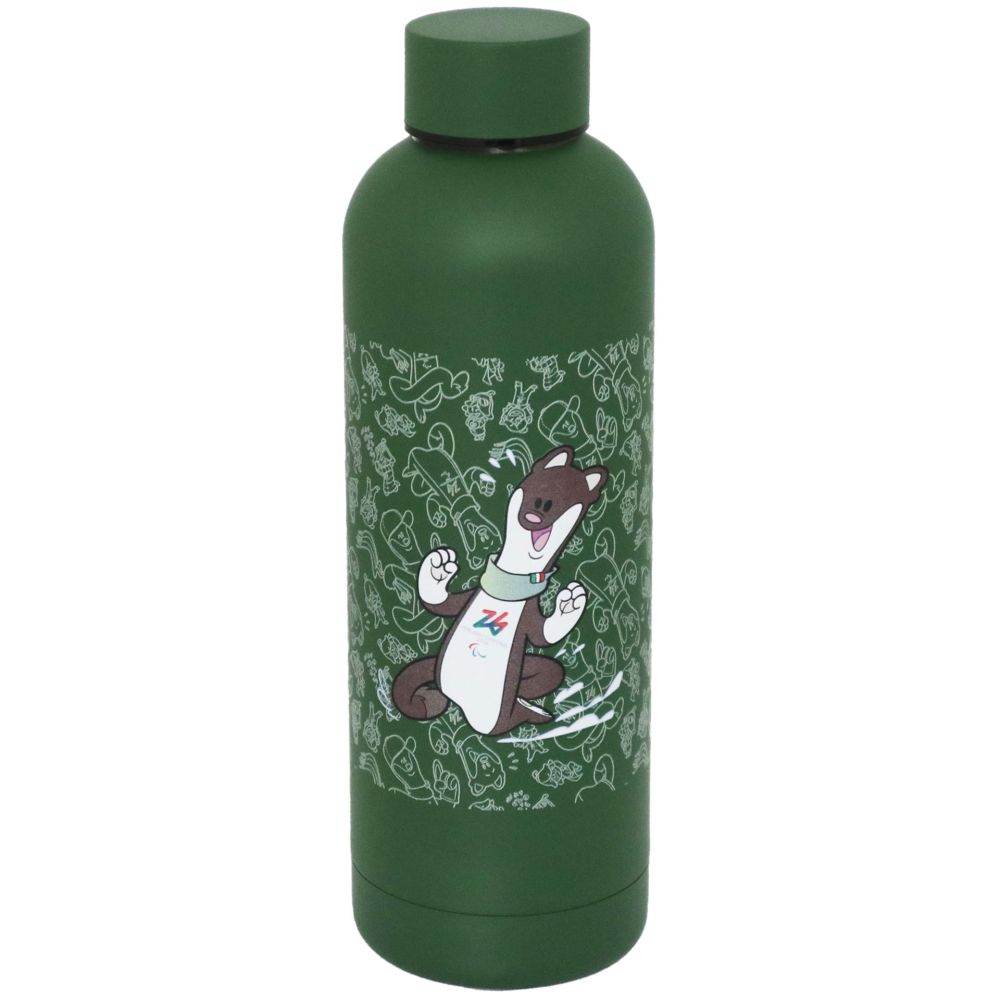 BORRACCIA TERMICA VERDE OPACO IN ACCIAIO 500 ML PARALYMPIC MASCOT MILO T