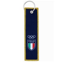 PORTACHIAVI RICAMATO DIM. 13CM OLYMPIC+ITALIA TEAM EMBLEMA BIANCHI+TRICO
