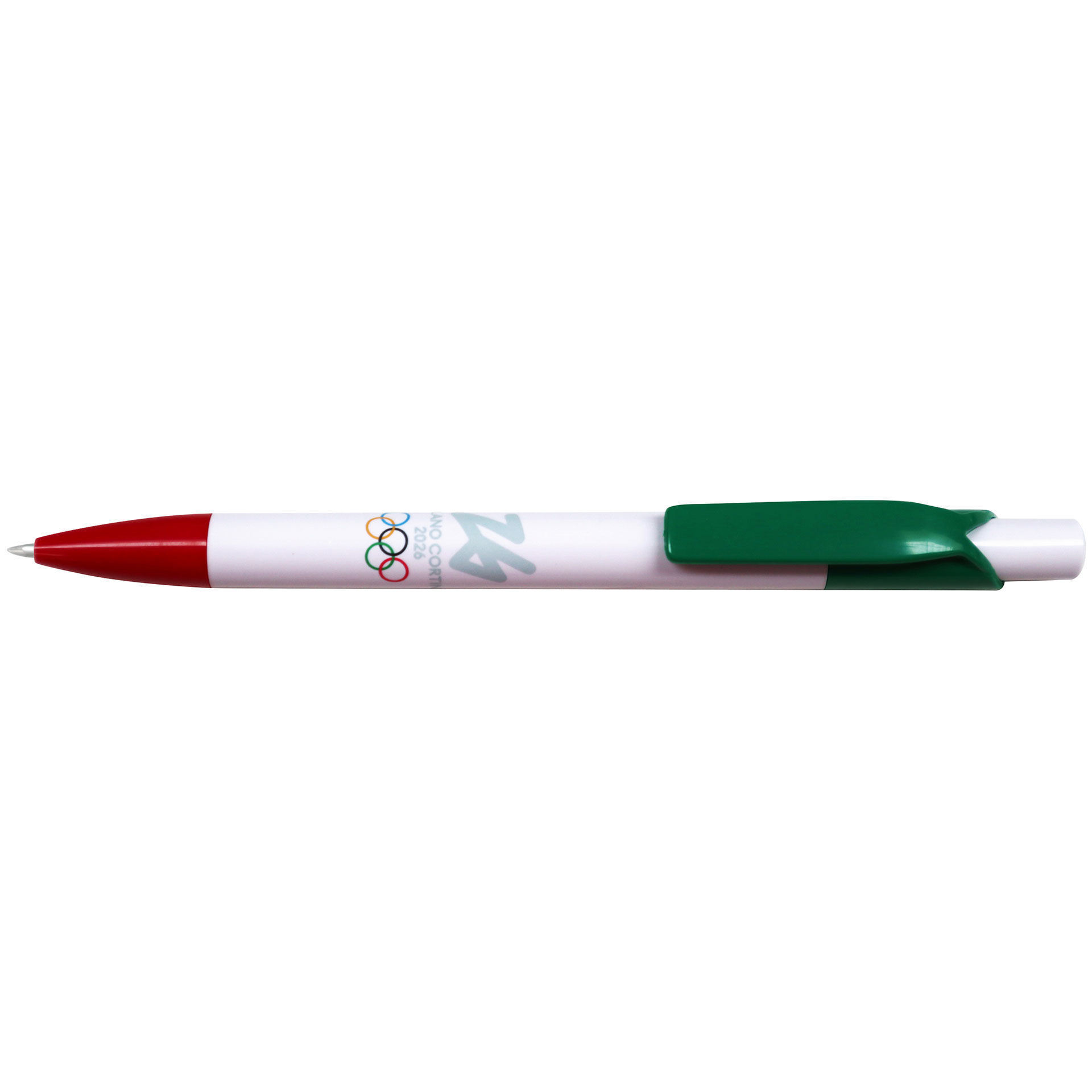 PENNA ABS TRICOLORE BIANCA ROSSA E VERDE OLYMPIC EMBLEMA COLORATO LUCIDA