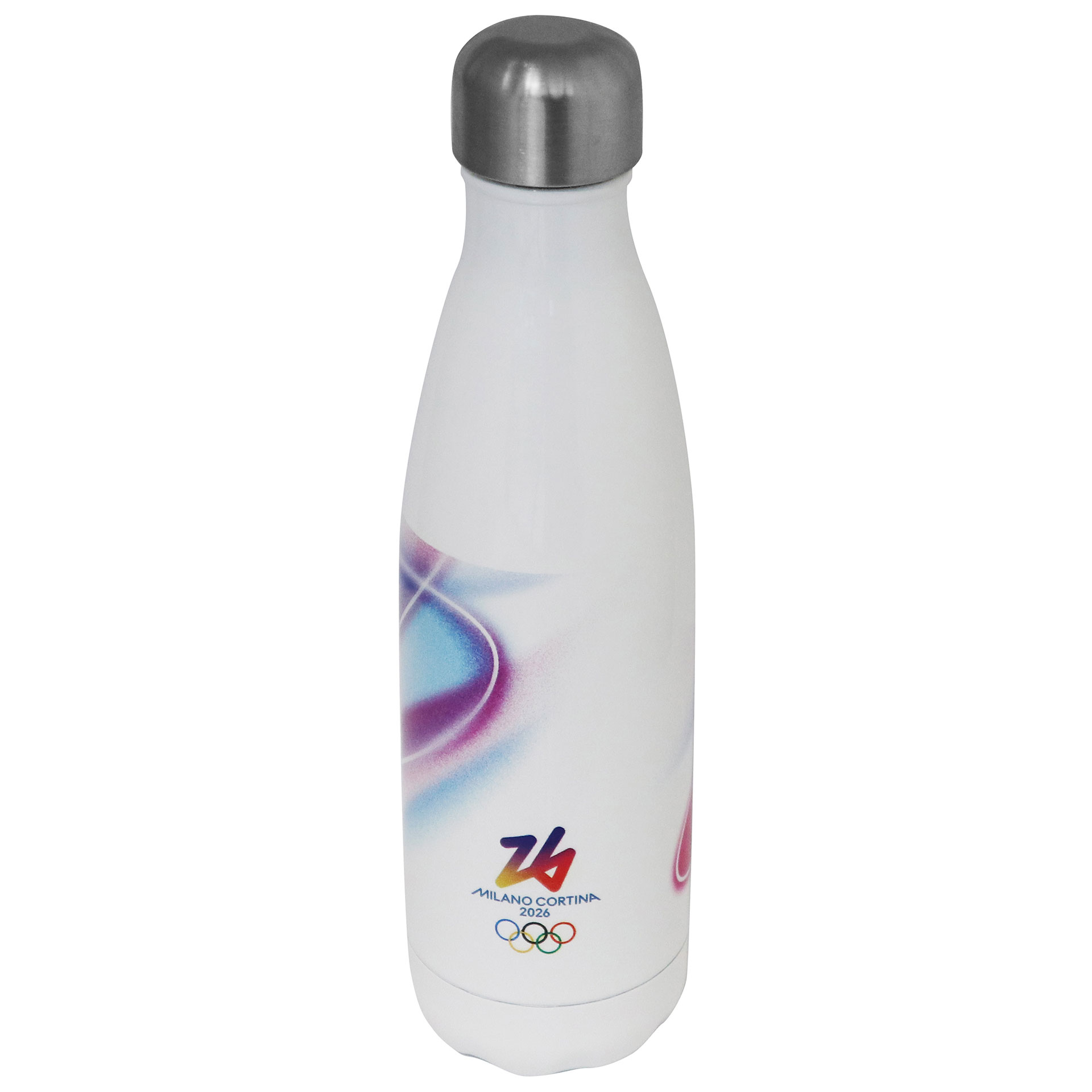 BORRACCIA TERMICA BIANCA 500 ML OLYMPIC LOOK ROSSO STAMPATO A COLORI