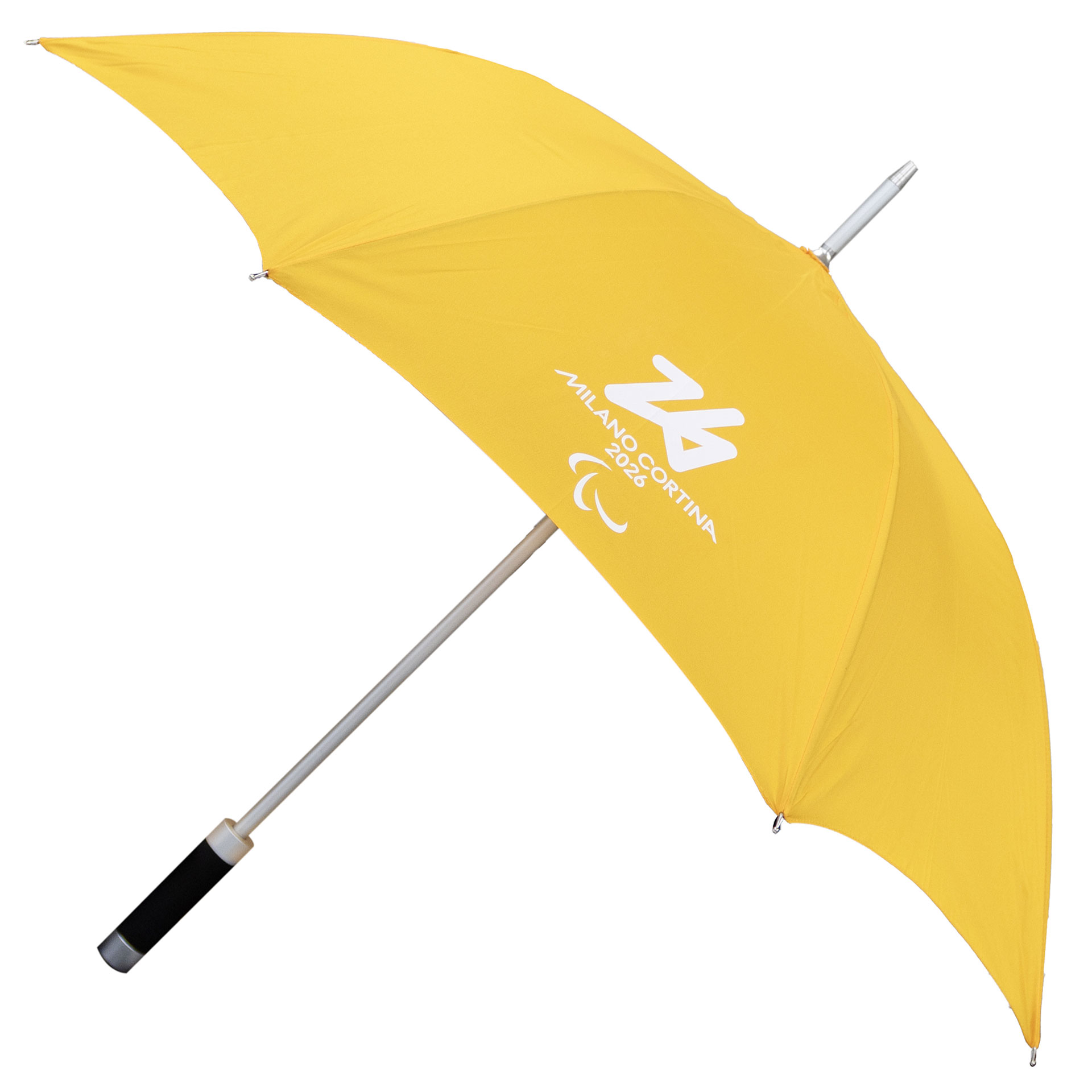 OMBRELLO AUTOMATICO GIALLO PARALYMPIC EMBLEMA BIANCO