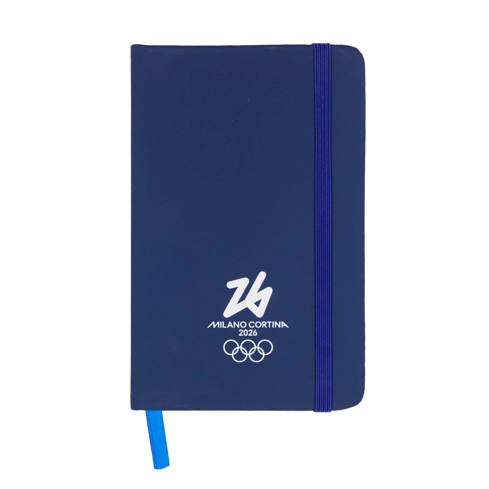 TACCUINO IN PU F.TO A6 FONDO BLU 96 PAG. A RIGHE OLYMPIC EMBLEMA BIANCO