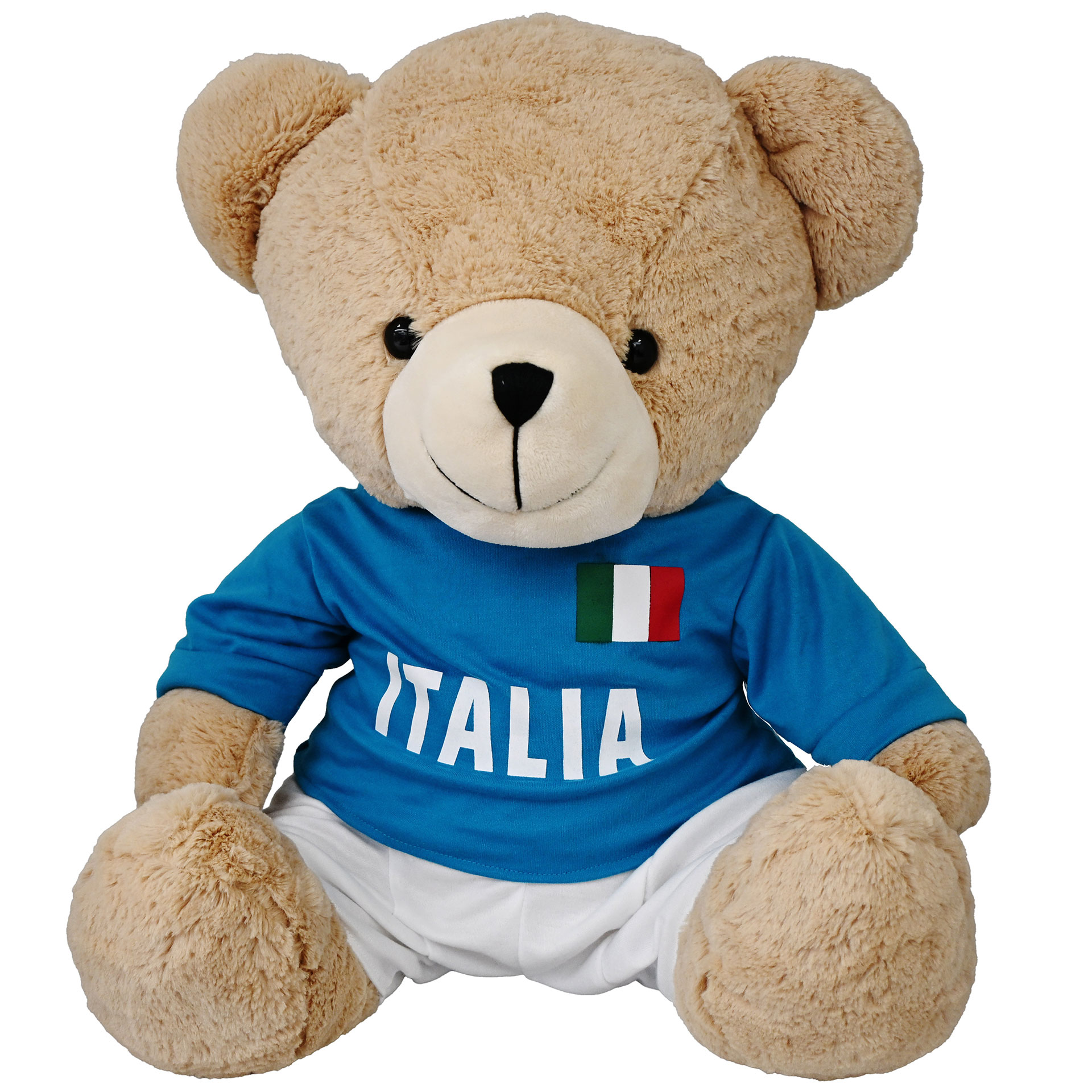 ORSONE SEDUTO H 50 CM CON MAGLIETTA 10 ITALIA E PANTALONCINO