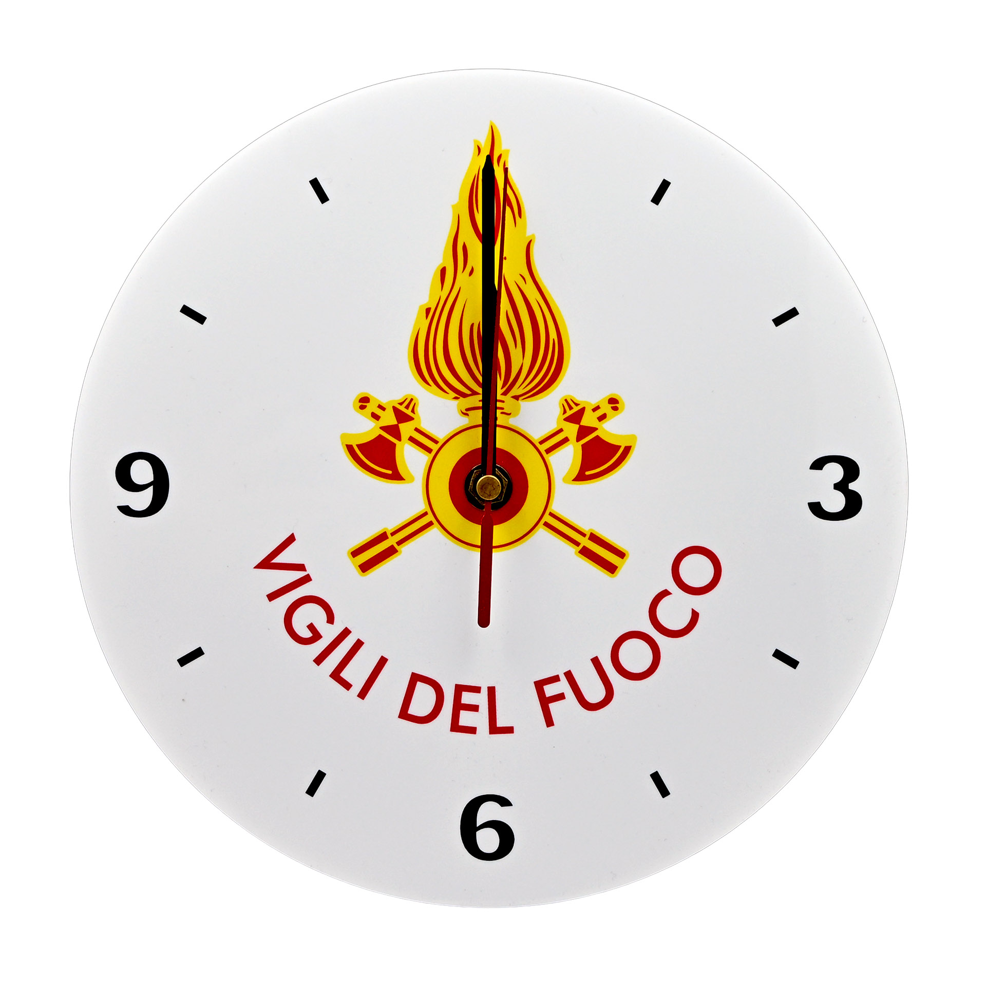 OROLOGIO DA PARETE IN PLEXI VIGILI DEL FUOCO DIAMETRO 24 CM