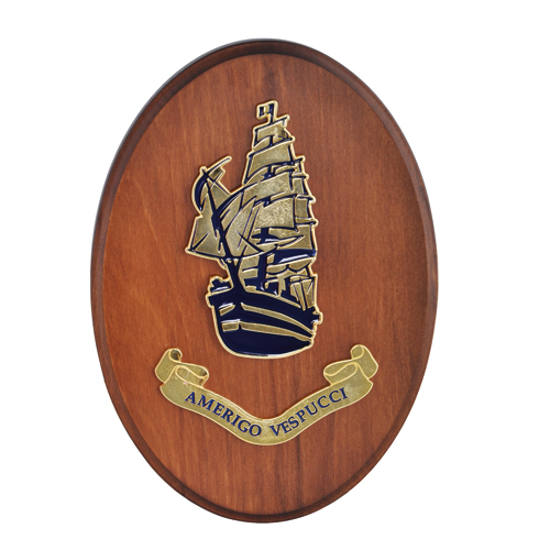 CREST IN METALLO SMALTATO A. VESPUCCI