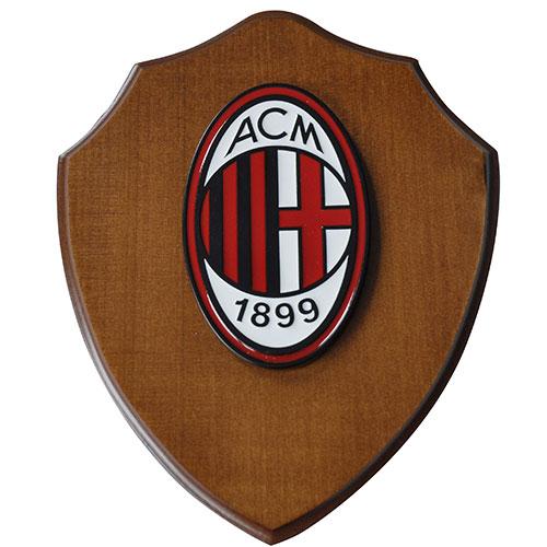 CREST BASE IN LEGNO PIASTRA METALLO CON LOGO UFFICIALE MILAN