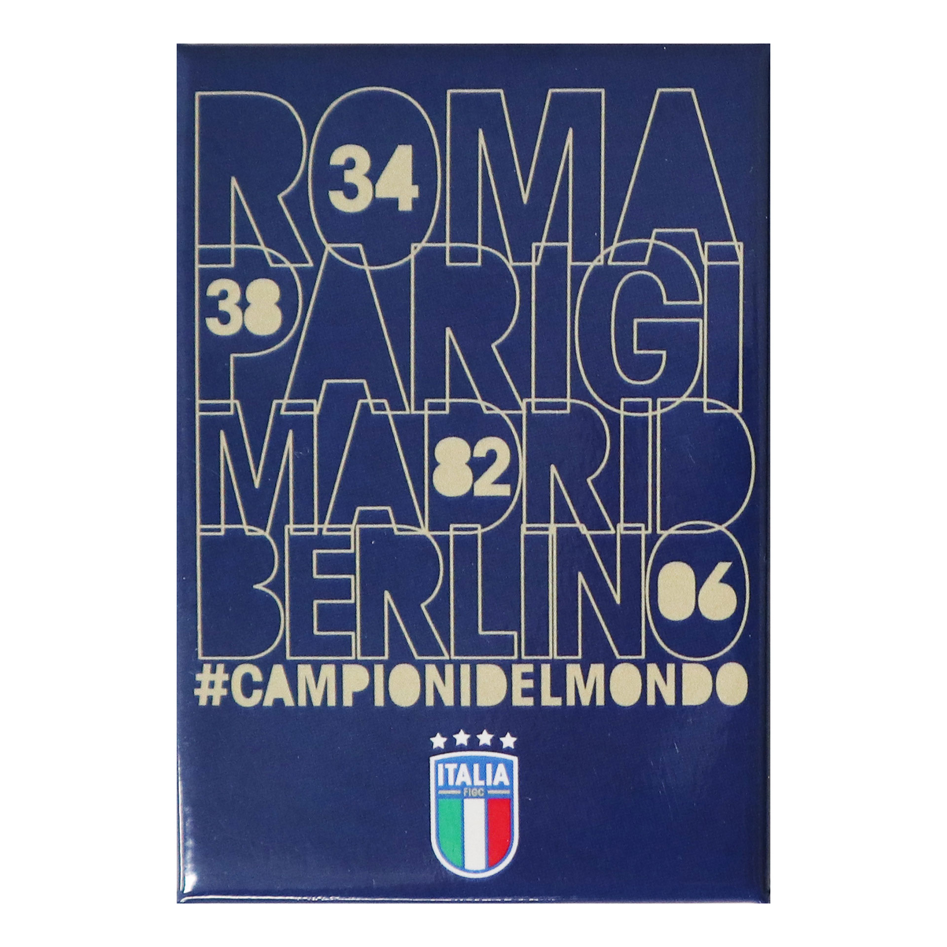 MAGNETE STAMPATO RETTANGOLARE #CAMPIONI DEL MONDO DIM.7.8X5.3CM
