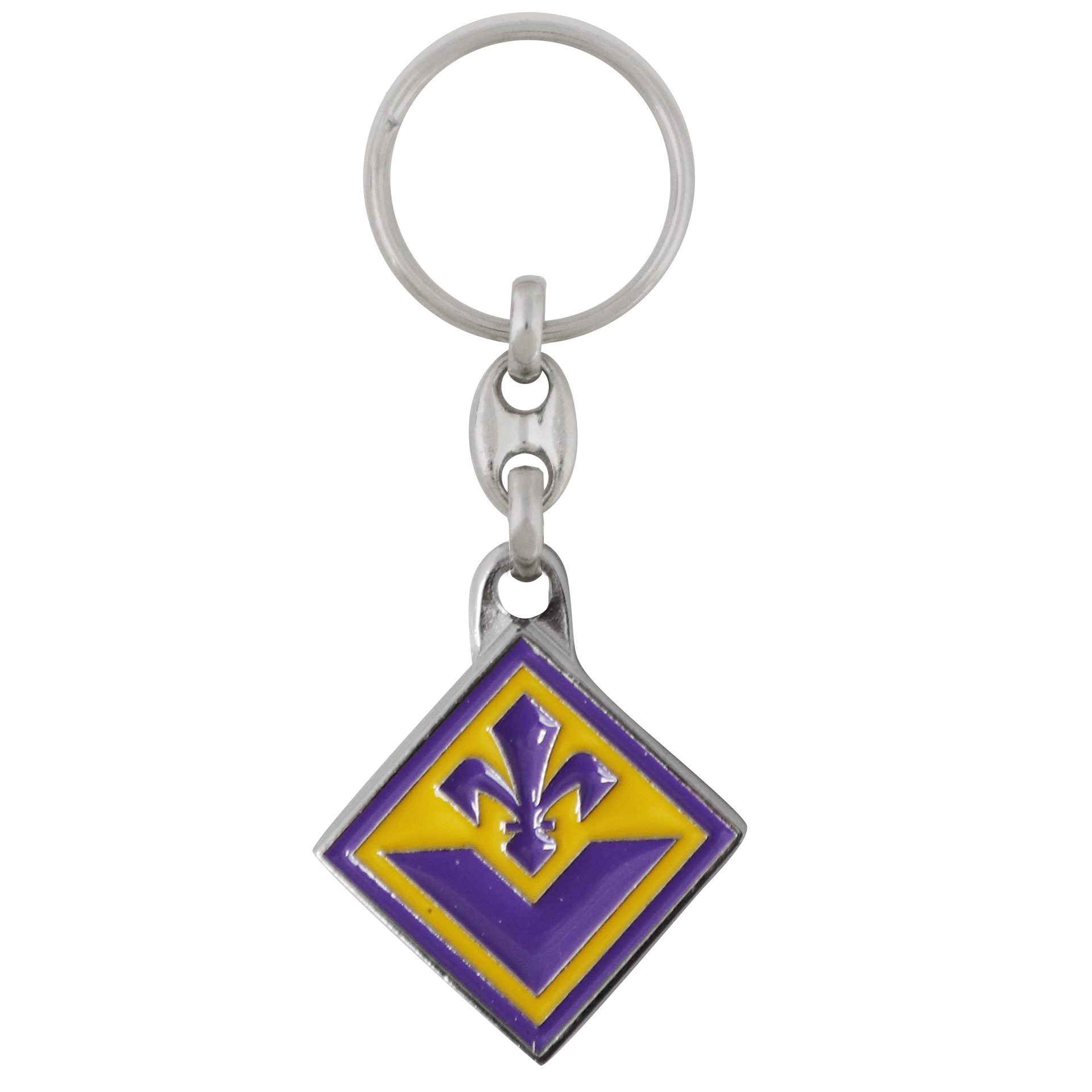 PORTACHIAVI IN METALLO SMALTATO A 2 COLORI GIALLO E VIOLA FIORENTINA