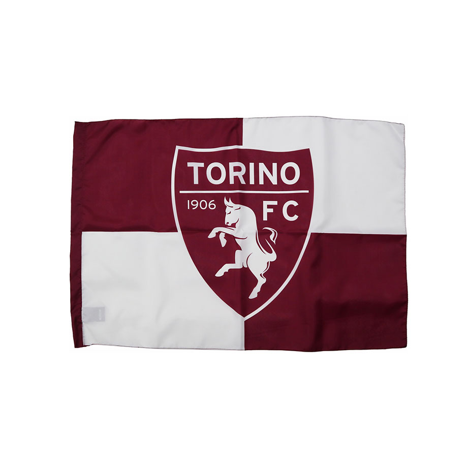 BANDIERA IN POLIESTERE STAMPATO CON LOGO CENTRALE E SFONDO BICOLORE 70X4