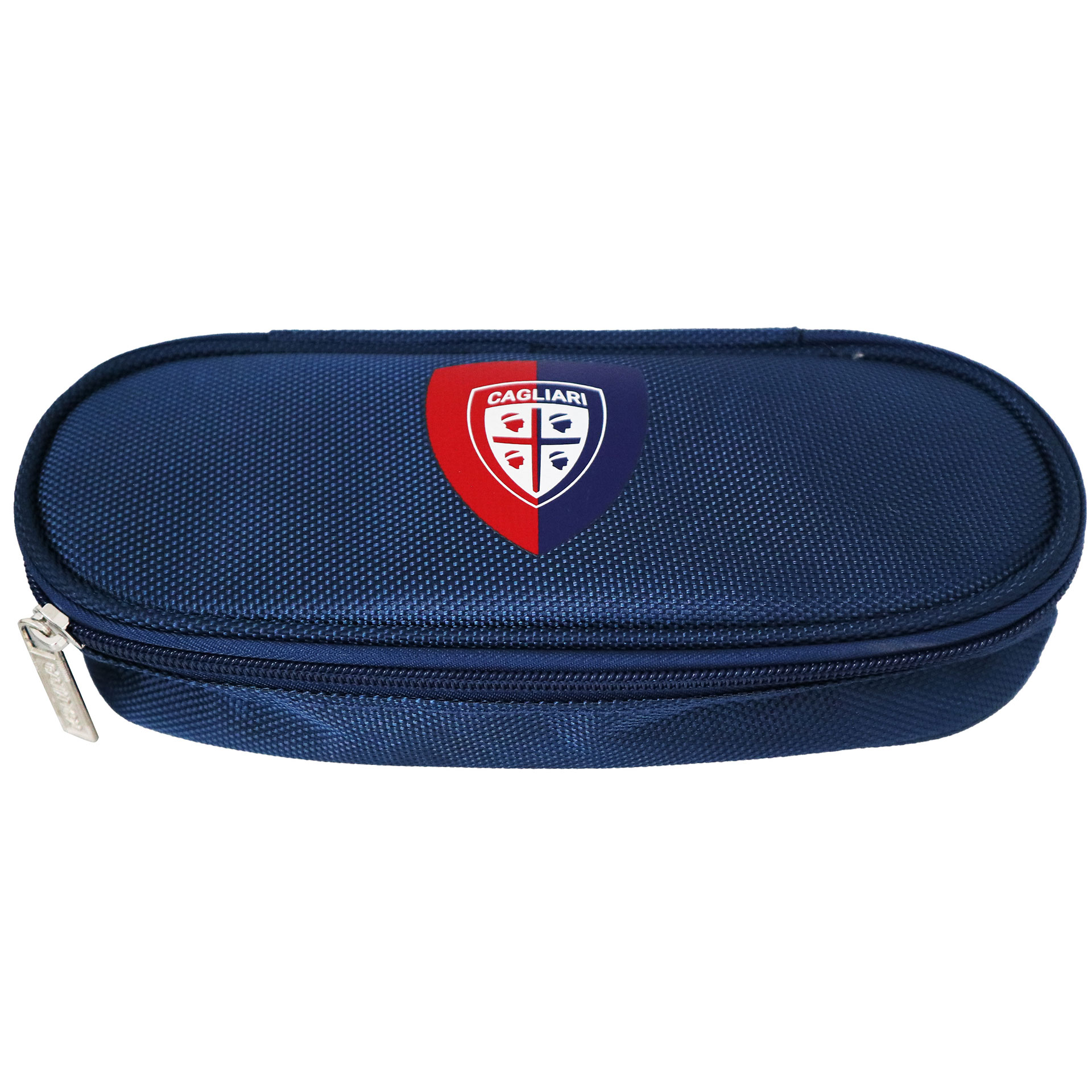 BAULETTO POLIESTERE ORGANIZZATO CAGLIARI BLU CON STEMMA. CM 21X10X8