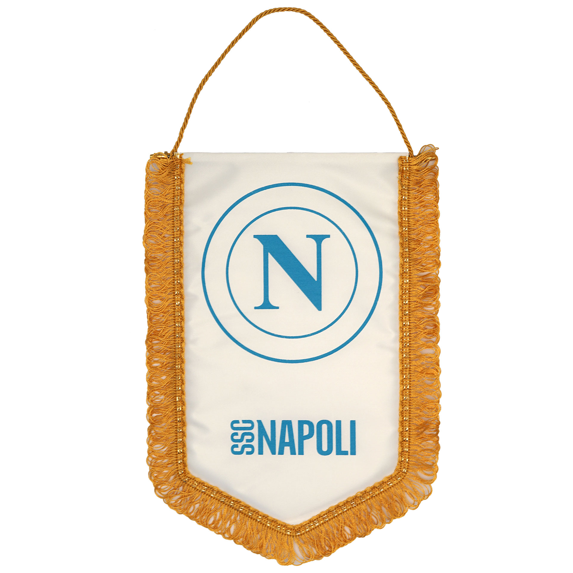 GAGLIARDETTO PENTAGONALE 20X28 CM BIANCO CON LOGO CELESTE