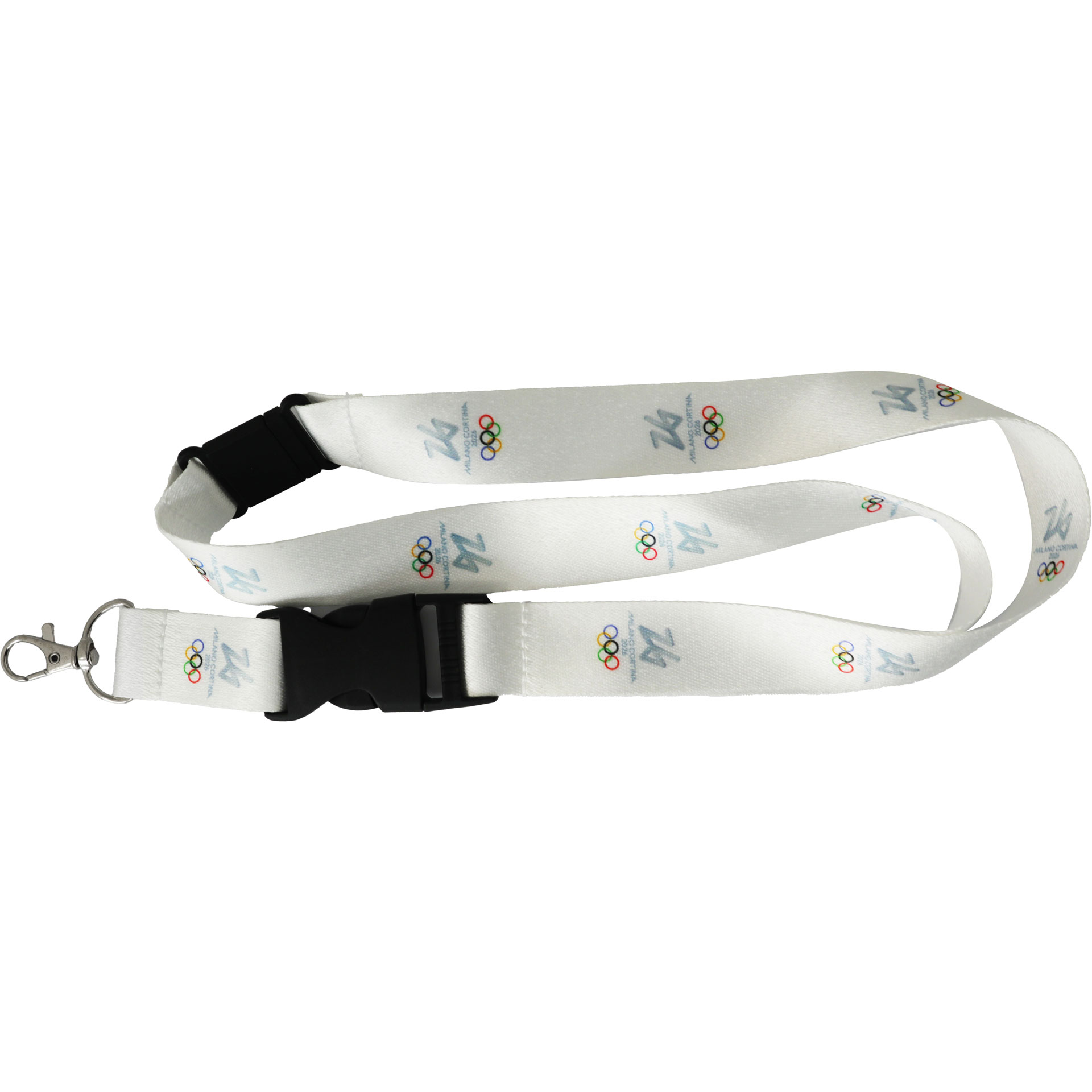 PORTAPASS NASTRO 25 MM SEPARABILE OLYMPIC EMBLEMA COLORATO FONDO BIANCO